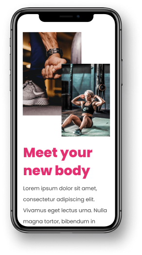 мобильный телефон с разделом сайта на экране